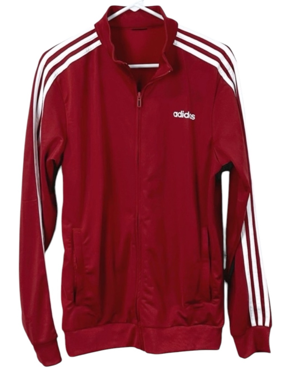ADIDAS Red Men's Lightweight Track Jacket with Signature Three Stripes Size XL - Picture 2 of 7